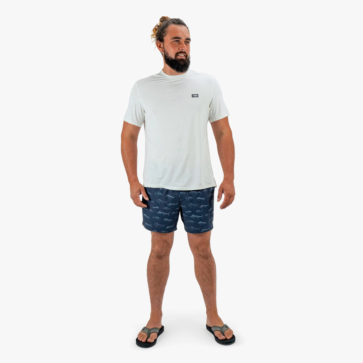 Mens AFTCO Strike Printed Swim Trunks
