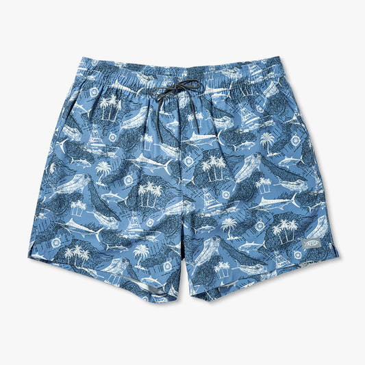 Mens AFTCO Strike Printed Swim Trunks