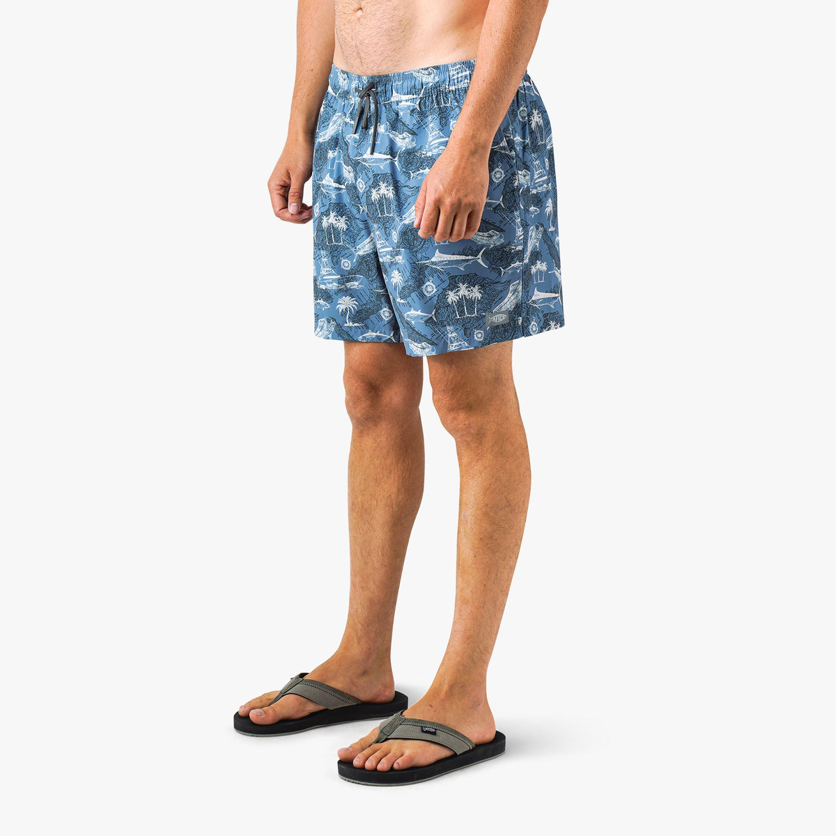Mens AFTCO Strike Printed Swim Trunks