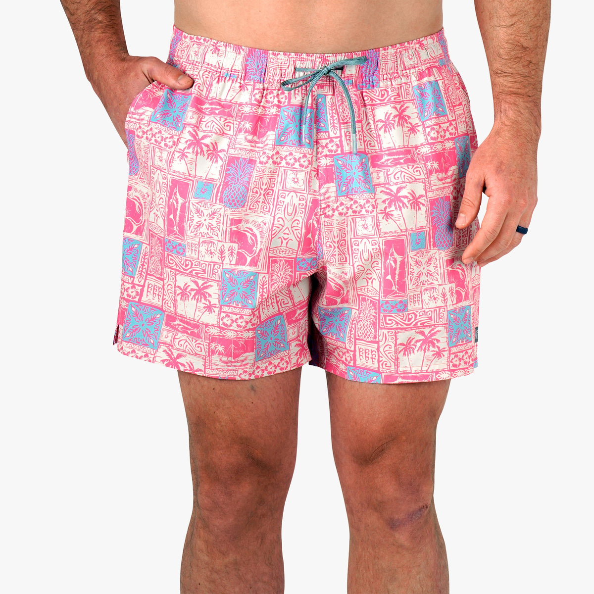 Mens AFTCO Strike Printed Swim Trunks