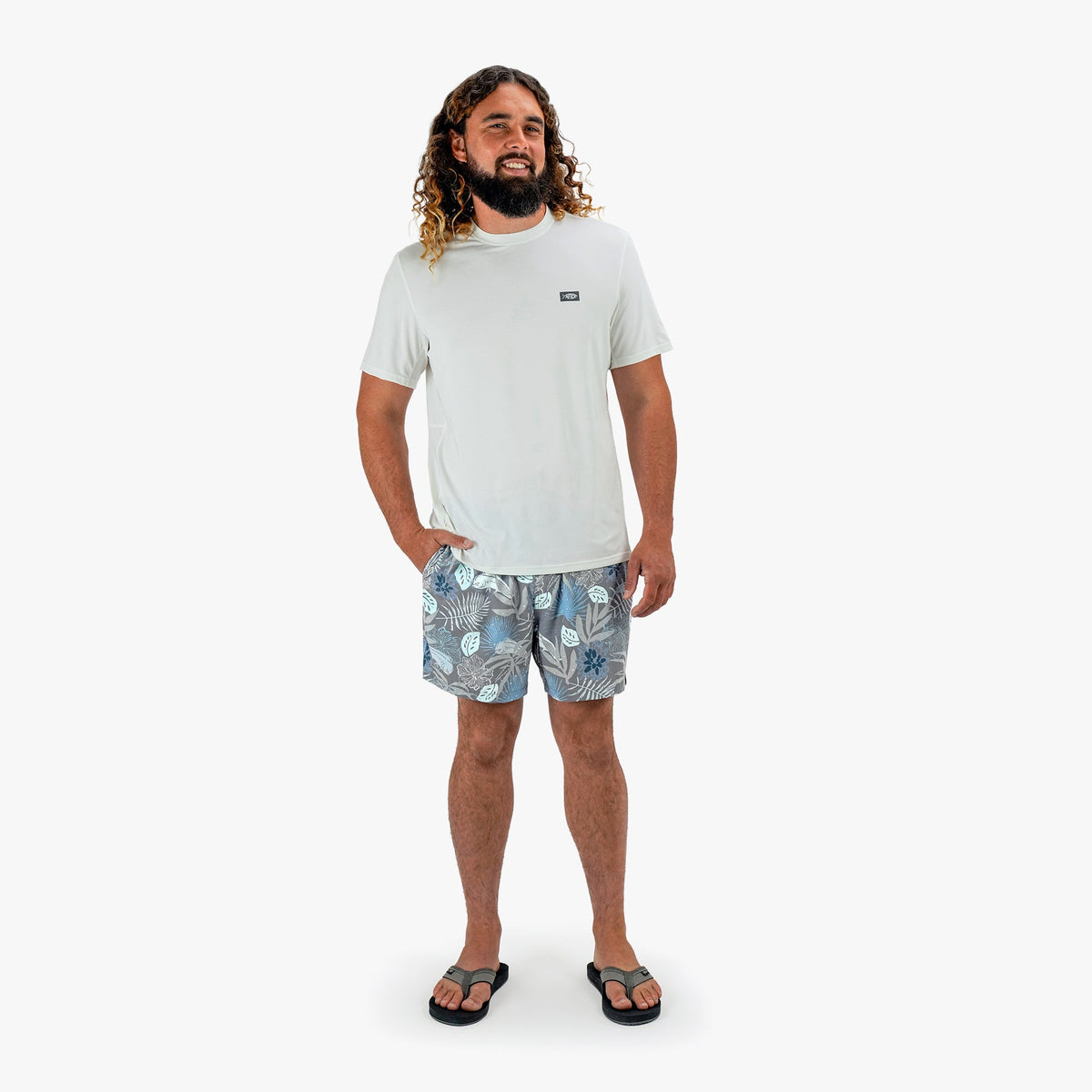 Mens AFTCO Strike Printed Swim Trunks