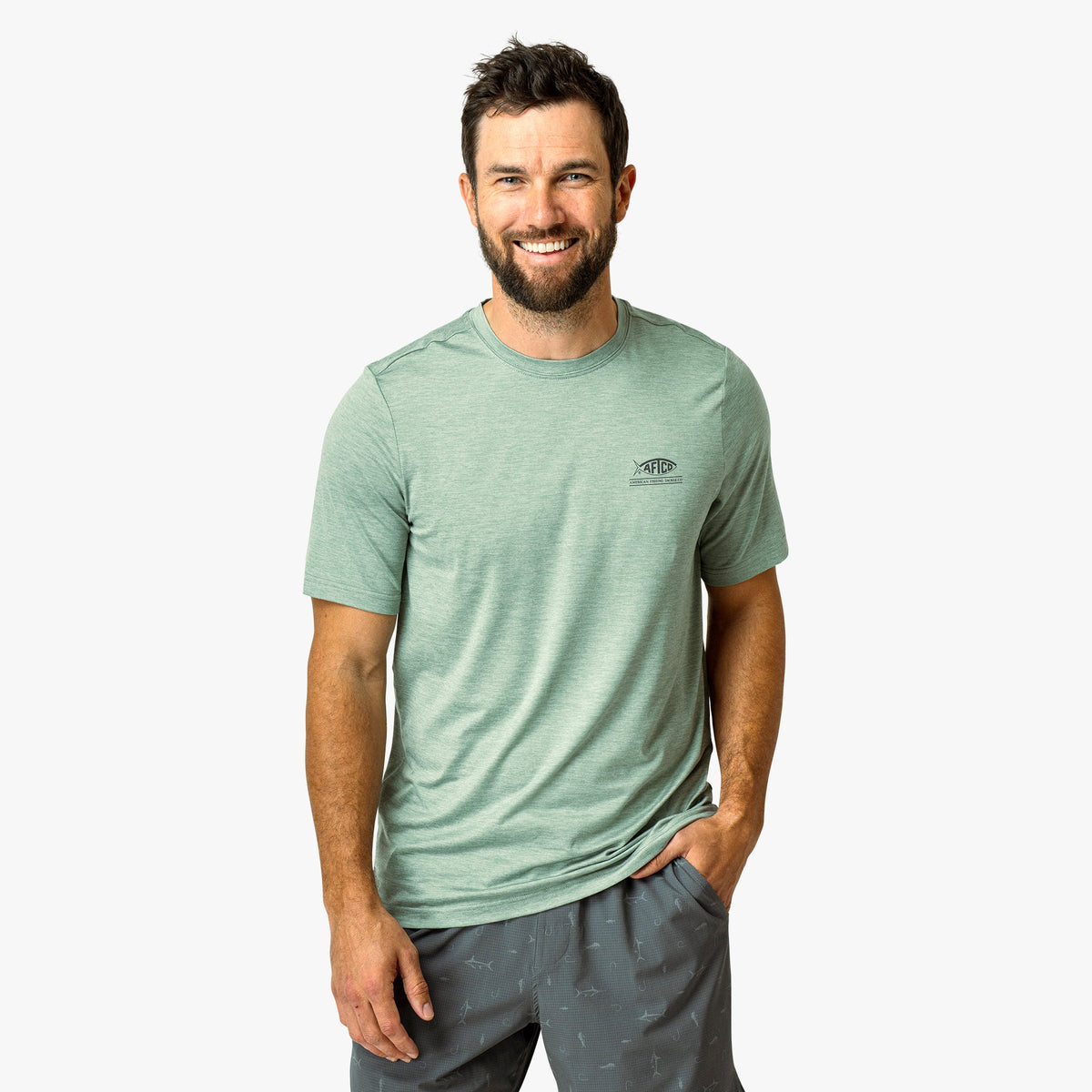 Mens AFTCO United Short Sleeve Sun Protection Shirt