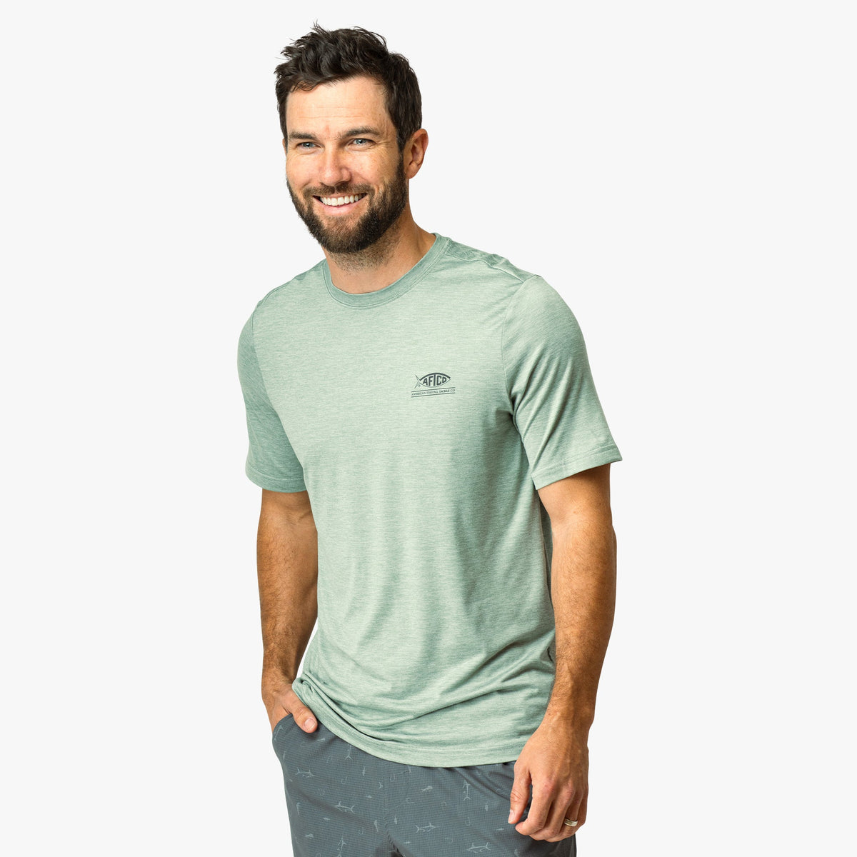 Mens AFTCO United Short Sleeve Sun Protection Shirt