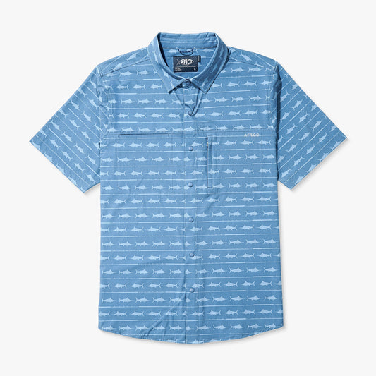 Mens AFTCO Seabreeze Short Sleeve Button Down Shirt