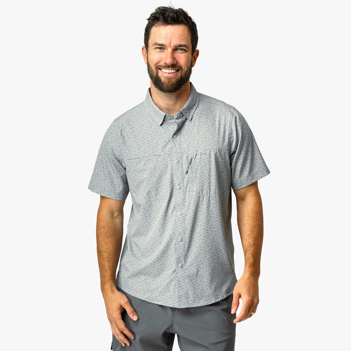 Mens AFTCO Seabreeze Short Sleeve Button Down Shirt