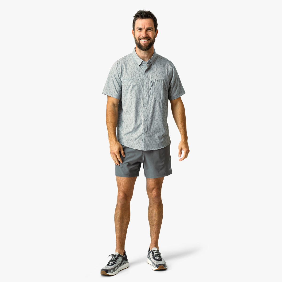 Mens AFTCO Seabreeze Short Sleeve Button Down Shirt