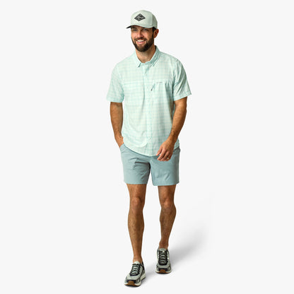 Mens AFTCO Seabreeze Short Sleeve Button Down Shirt