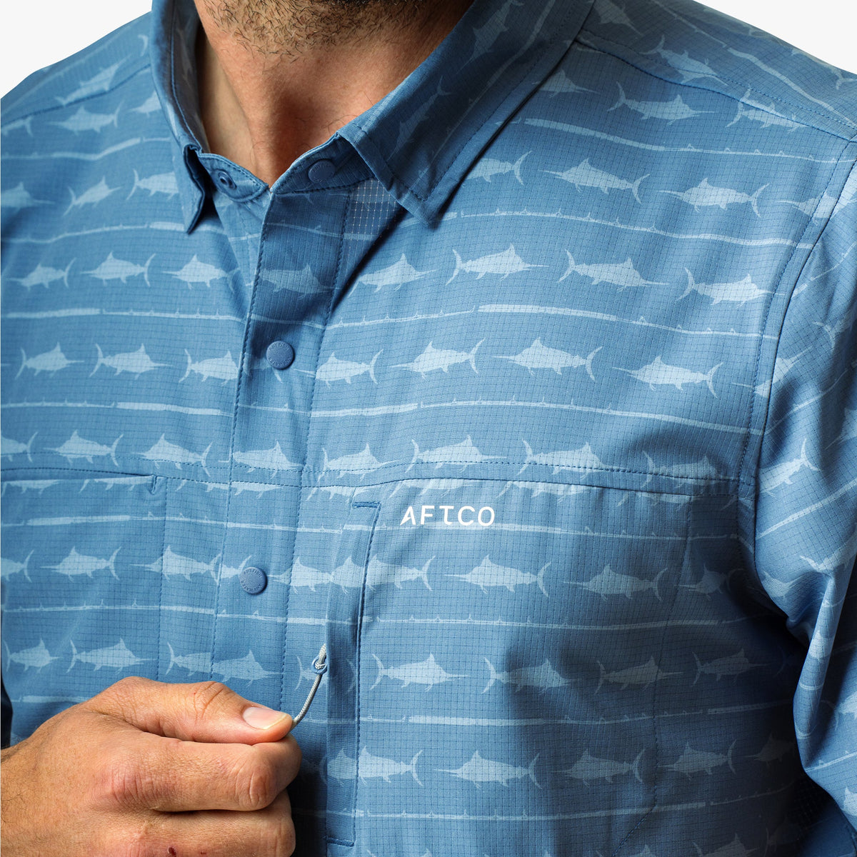 Mens AFTCO Seabreeze Short Sleeve Button Down Shirt