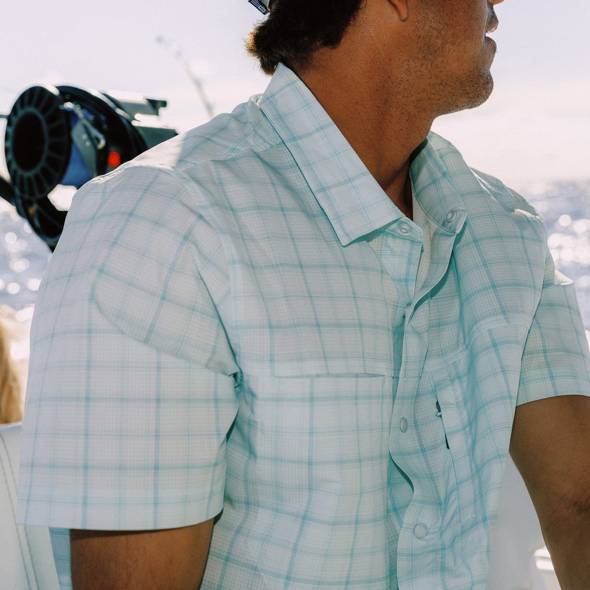 Mens AFTCO Seabreeze Short Sleeve Button Down Shirt