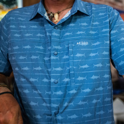 Mens AFTCO Seabreeze Short Sleeve Button Down Shirt