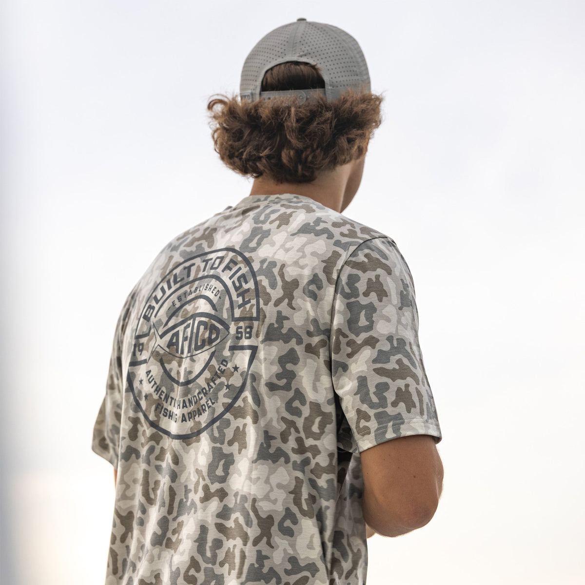 Mens AFTCO Ocean Bound Printed Short Sleeve Fishing Shirts