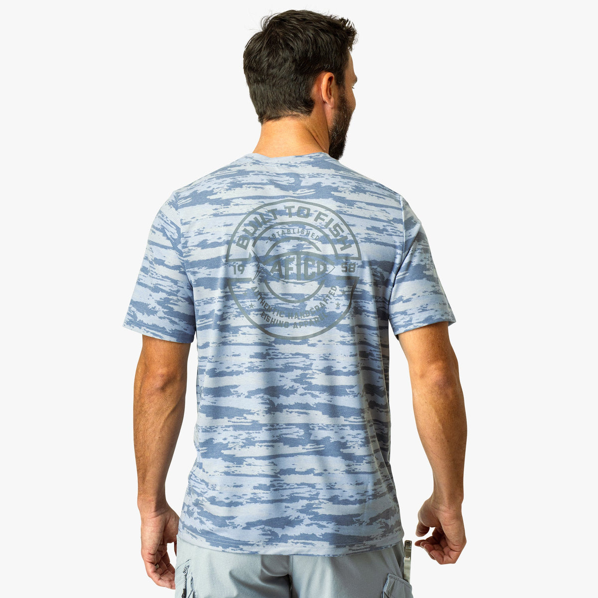 Mens AFTCO Ocean Bound Printed Short Sleeve Fishing Shirts