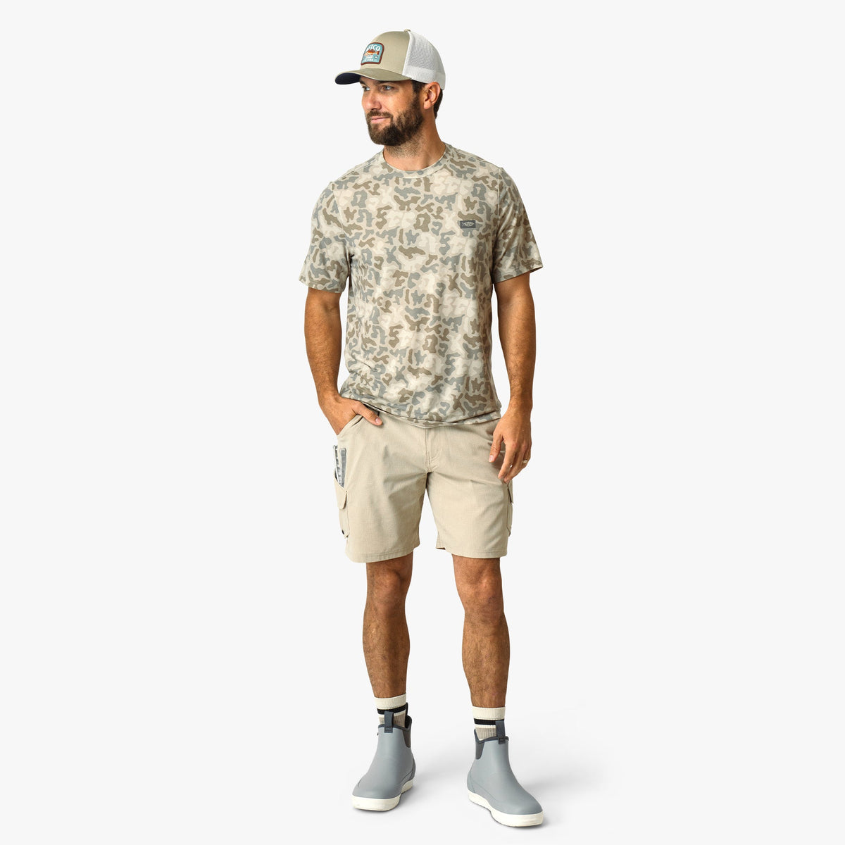 Mens AFTCO Ocean Bound Printed Short Sleeve Fishing Shirts