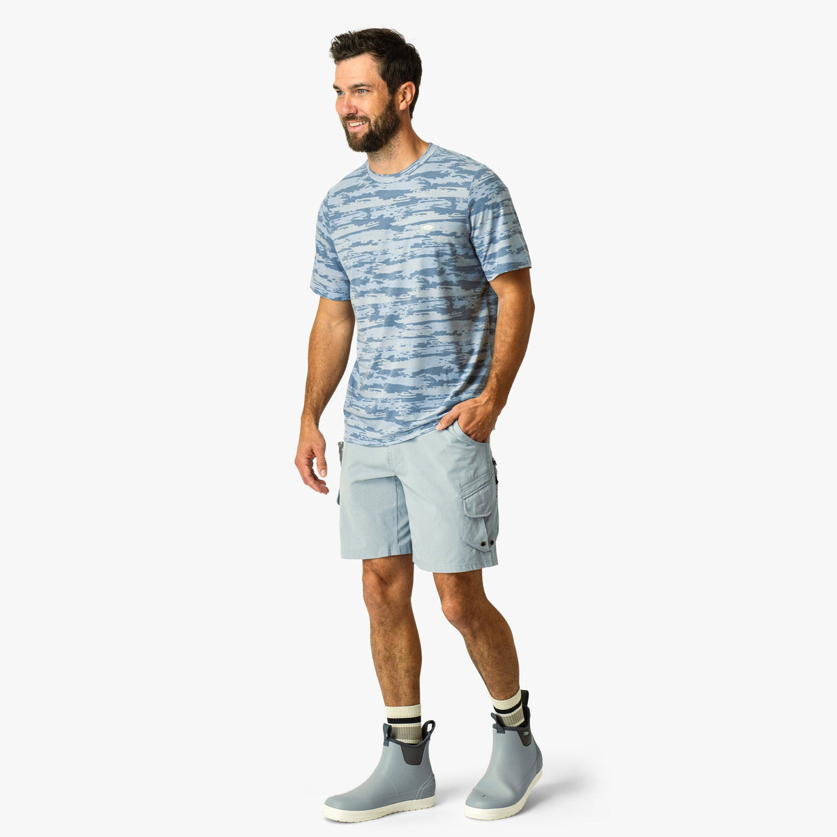 Mens AFTCO Ocean Bound Printed Short Sleeve Fishing Shirts