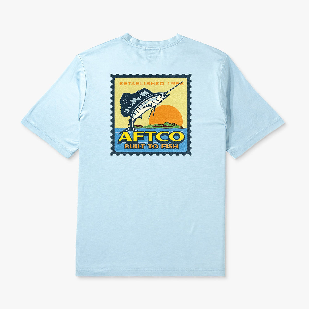 Mens AFTCO Greetings Short Sleeve Sun Protection Shirt