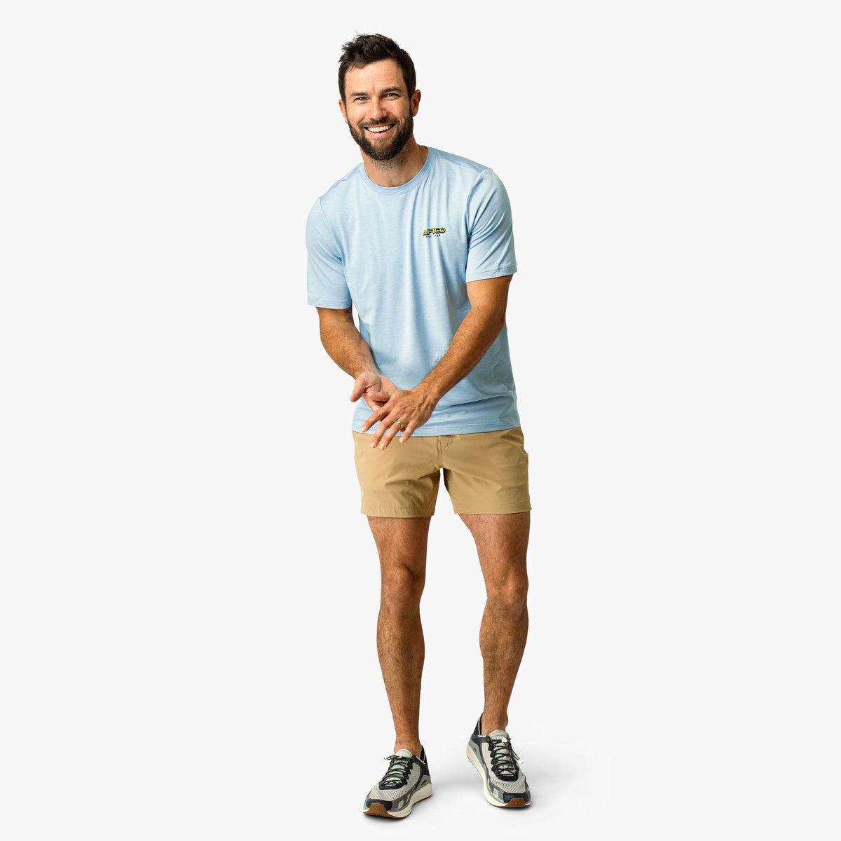 Mens AFTCO Greetings Short Sleeve Sun Protection Shirt