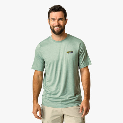 Mens AFTCO Greetings Short Sleeve Sun Protection Shirt