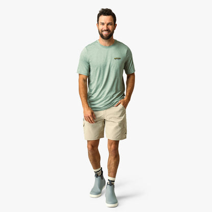 Mens AFTCO Greetings Short Sleeve Sun Protection Shirt
