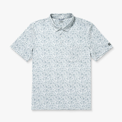 Mens AFTCO Qualifier Printed Performance Polo Shirt