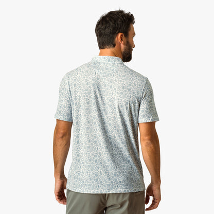 Mens AFTCO Qualifier Printed Performance Polo Shirt