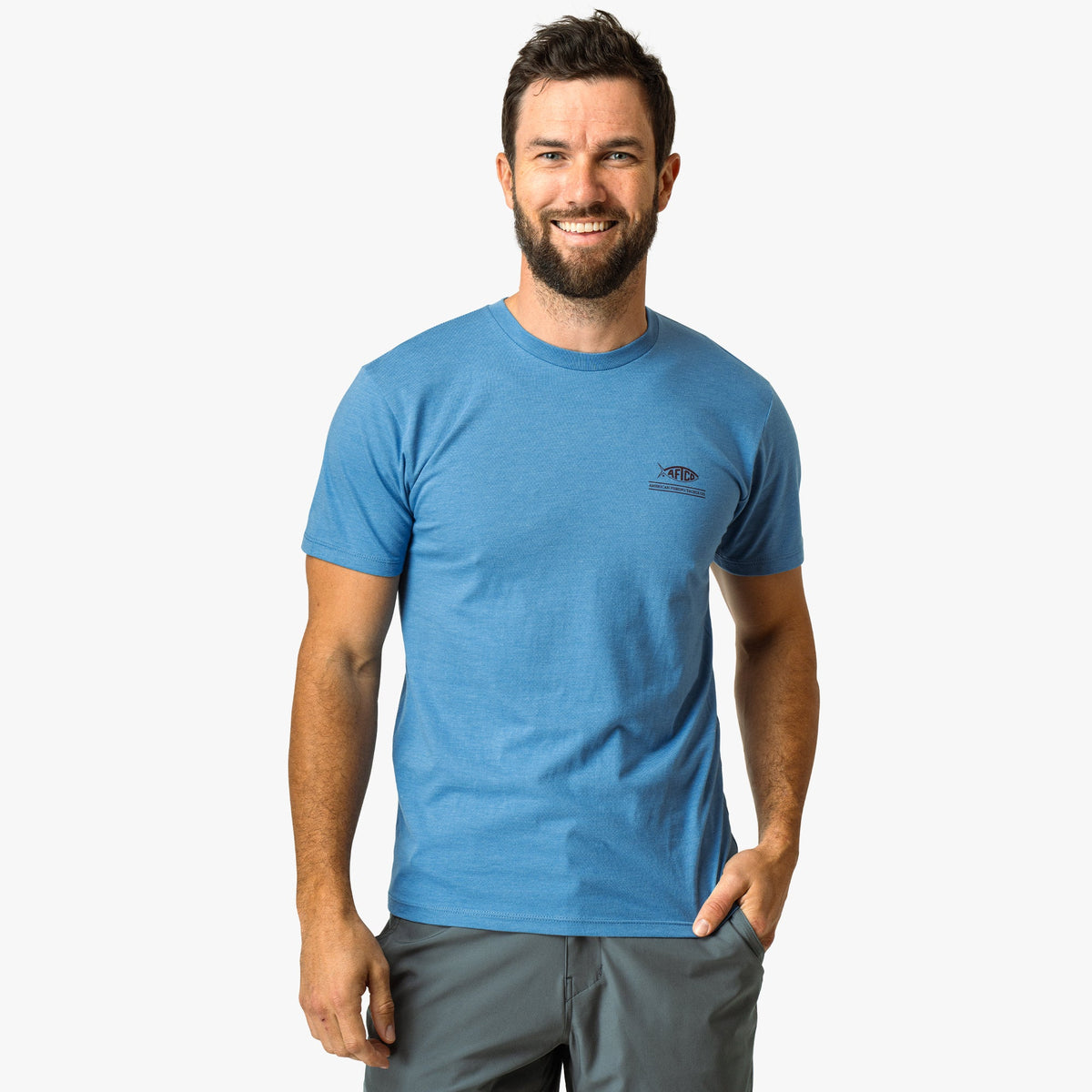 Mens AFTCO Grass Flat Short Sleeve Men's Fishing T-Shirt