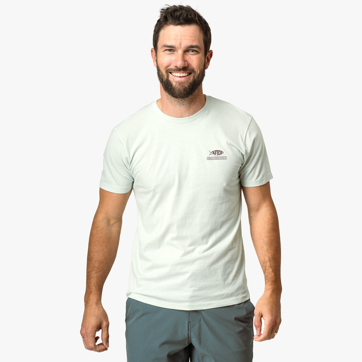 Mens AFTCO Grass Flat Short Sleeve Men's Fishing T-Shirt