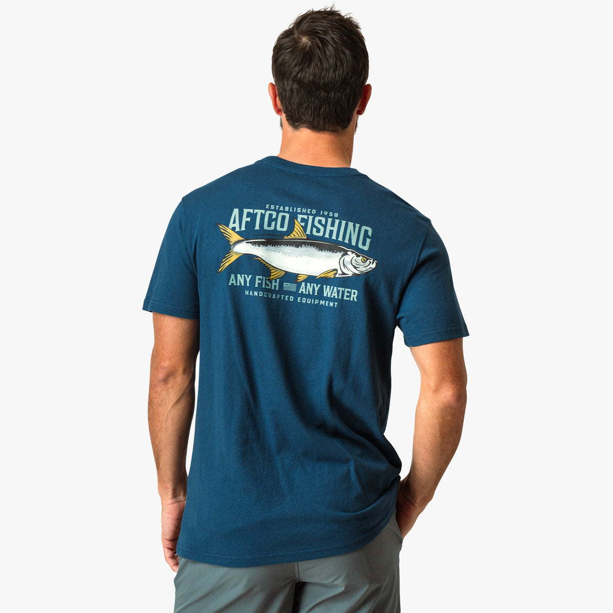 Mens AFTCO Big Scale Short Sleeve Fishing T-Shirt