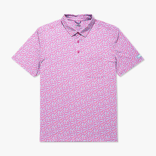 Mens AFTCO Qualifier Printed Performance Polo Shirt
