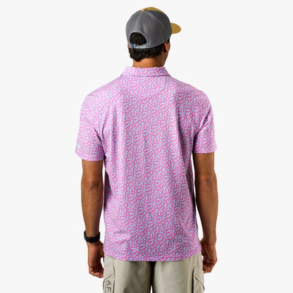 Mens AFTCO Qualifier Printed Performance Polo Shirt