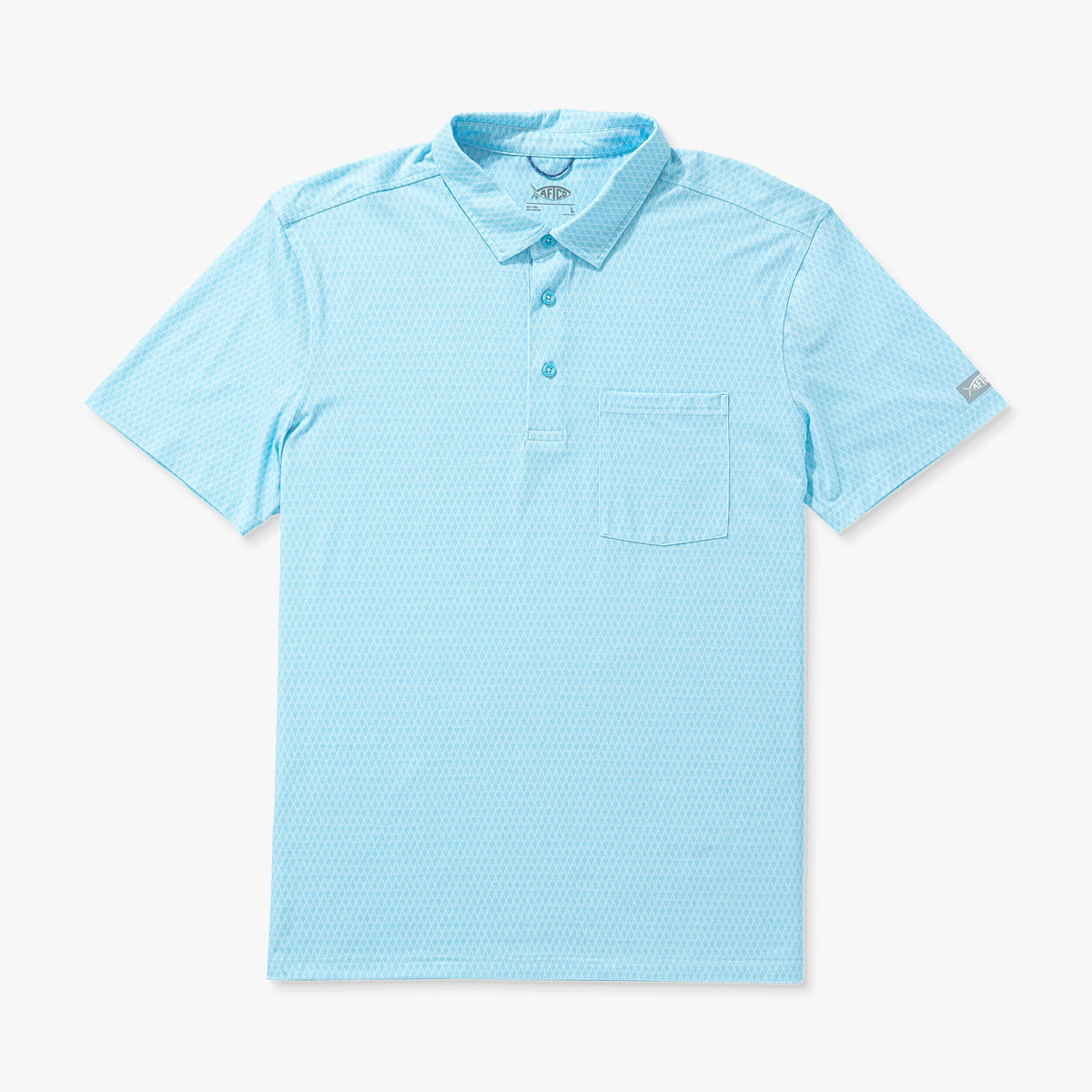 Mens AFTCO Qualifier Printed Performance Polo Shirt