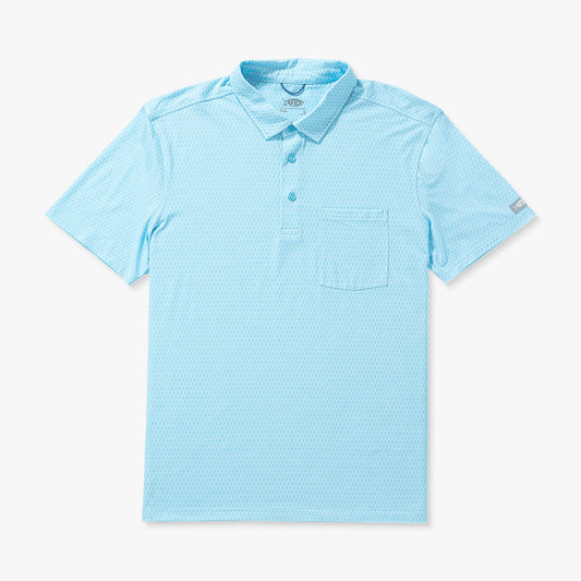 Mens AFTCO Qualifier Printed Performance Polo Shirt