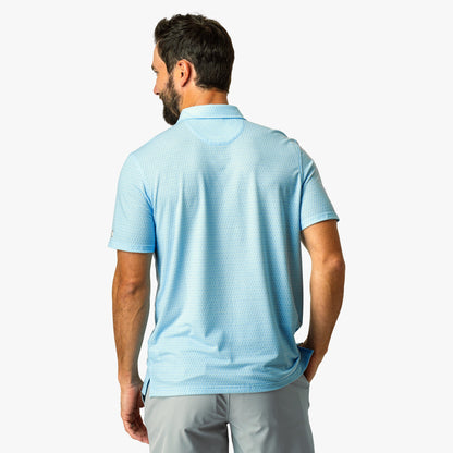 Mens AFTCO Qualifier Printed Performance Polo Shirt