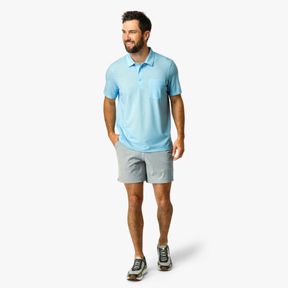 Mens AFTCO Qualifier Printed Performance Polo Shirt