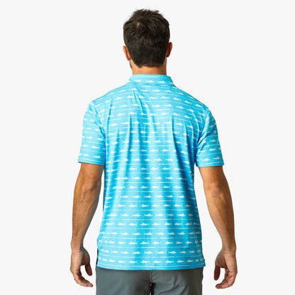 Mens AFTCO Boatbar Printed Performance Polo Shirt