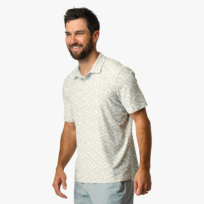 Mens AFTCO Boatbar Printed Performance Polo Shirt