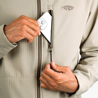 Mens AFTCO Reaper Softshell Zip Up Jacket