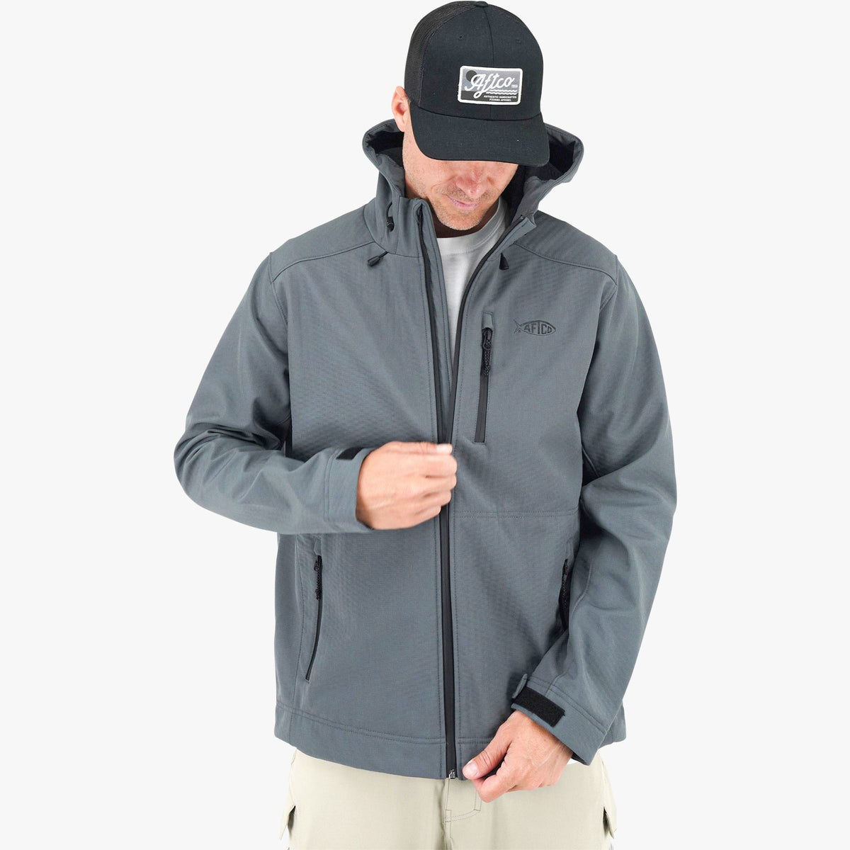 Mens AFTCO Reaper Softshell Zip Up Jacket