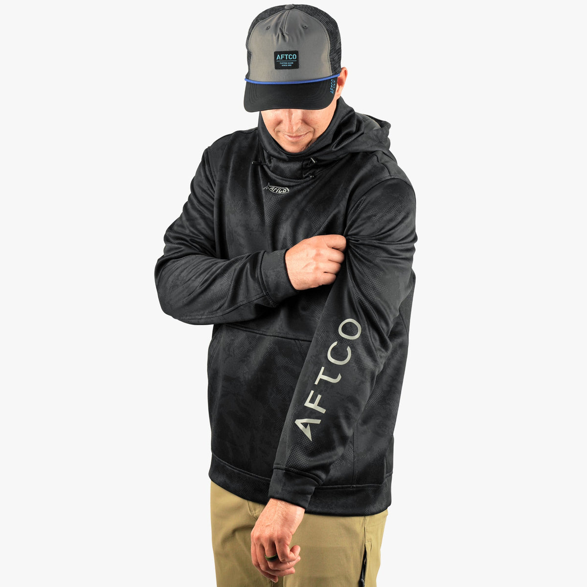 Mens AFTCO Reaper Hoodie: Camo Sweatshirt