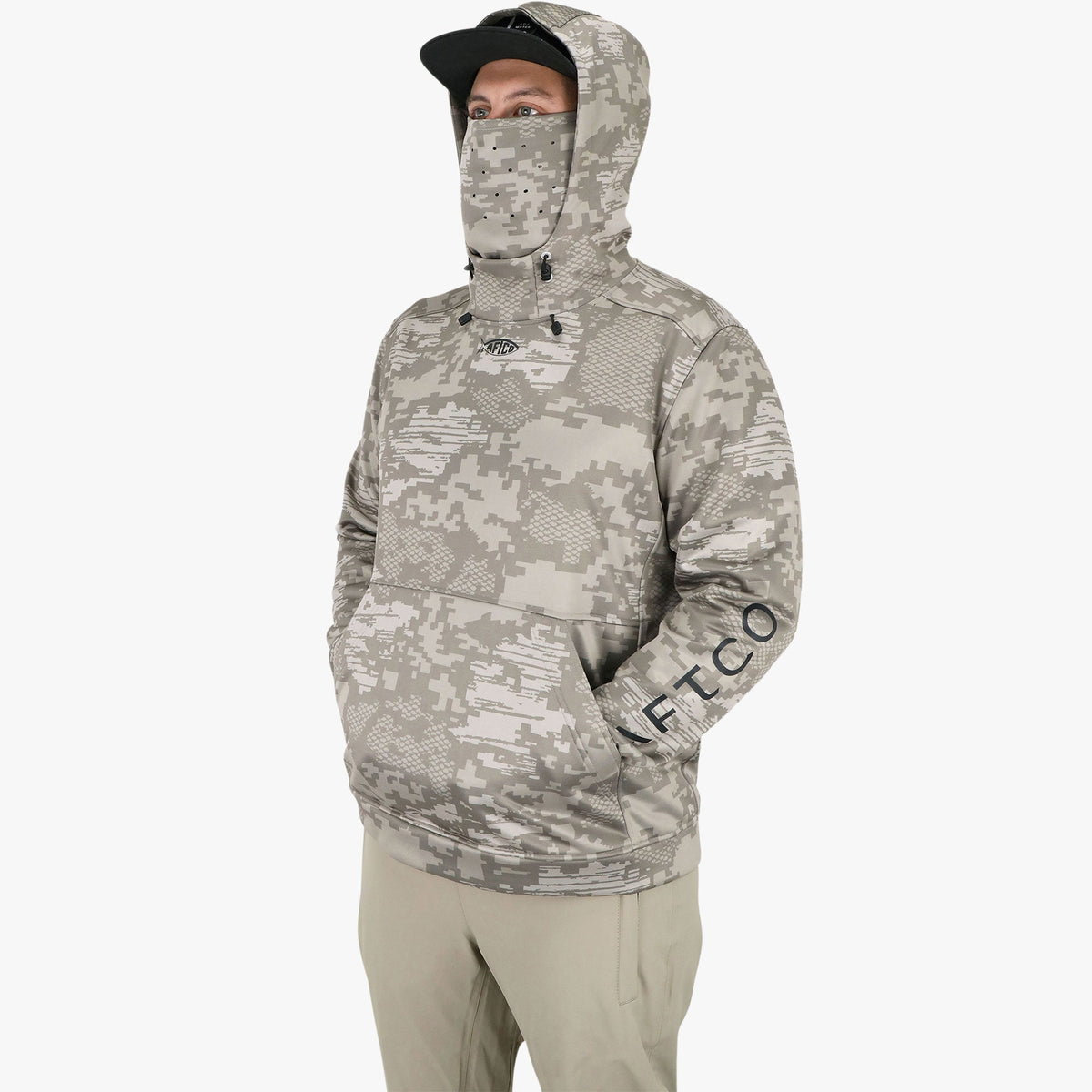 Mens AFTCO Reaper Hoodie: Camo Sweatshirt