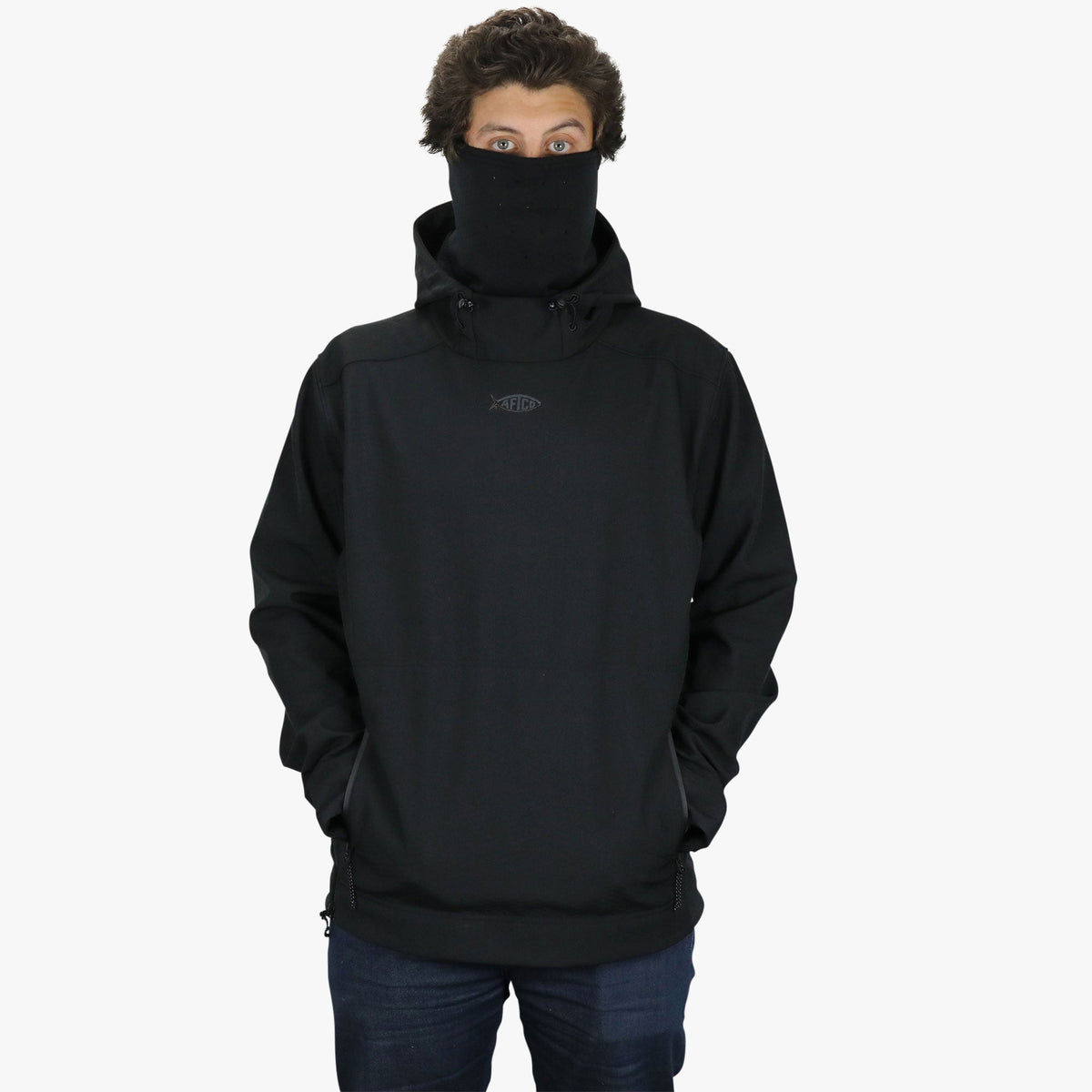Mens AFTCO Reaper Windproof Pullover Hoodie - Stretch Softshell