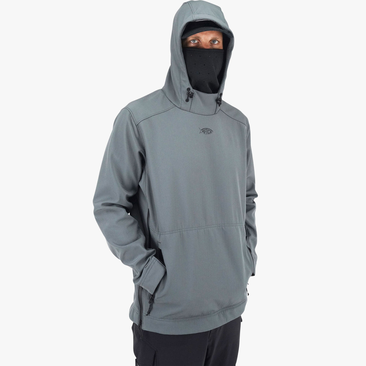 Mens AFTCO Reaper Windproof Pullover Hoodie - Stretch Softshell