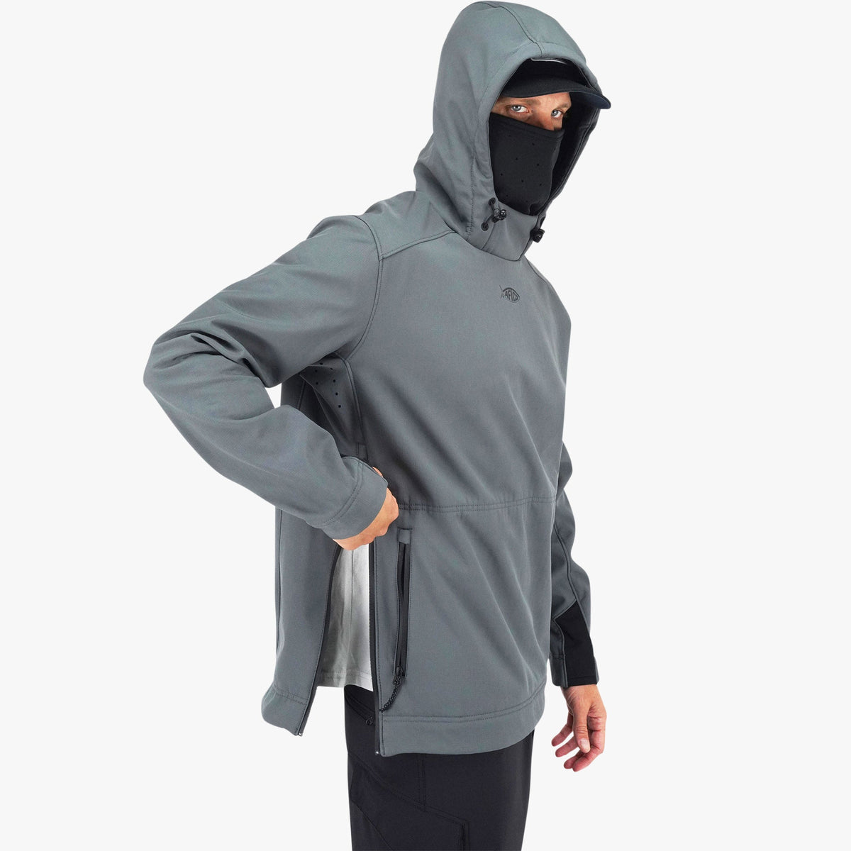 Mens AFTCO Reaper Windproof Pullover Hoodie - Stretch Softshell