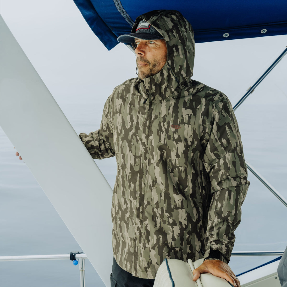 Mens AFTCO Crossing Printed Camo Fishing Jacket