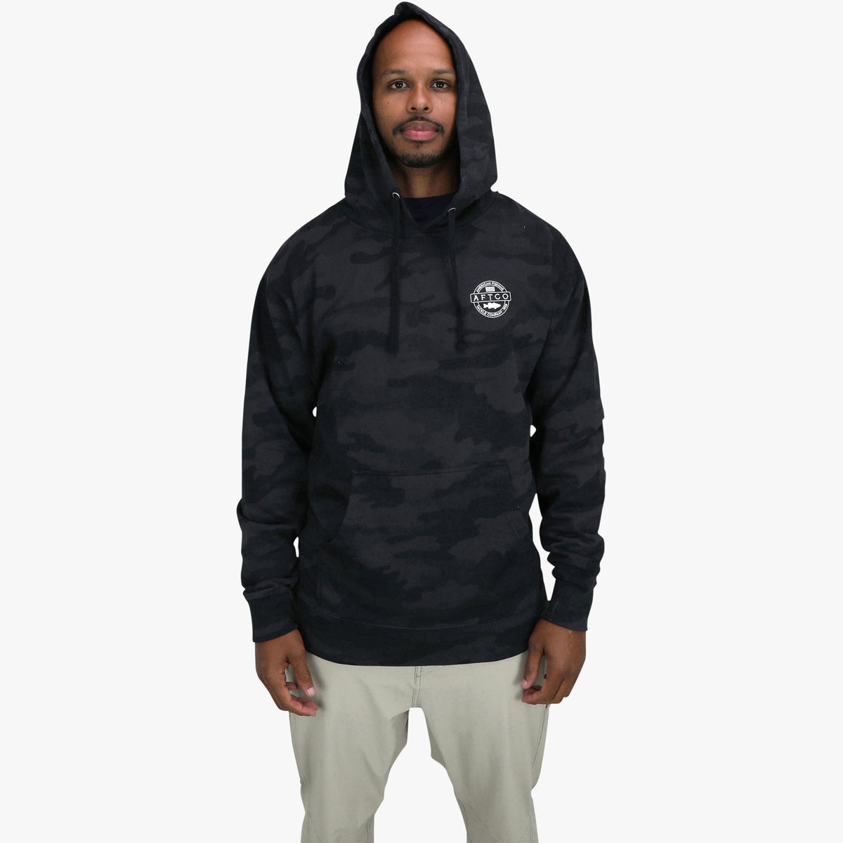 Mens AFTCO Bass Patch Pullover Hoodie