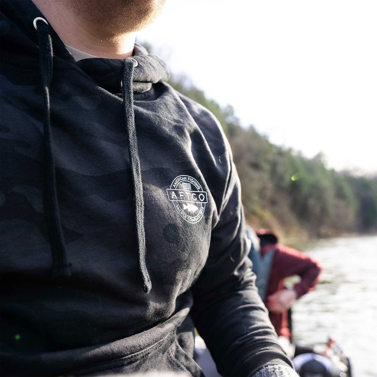 Mens AFTCO Bass Patch Pullover Hoodie