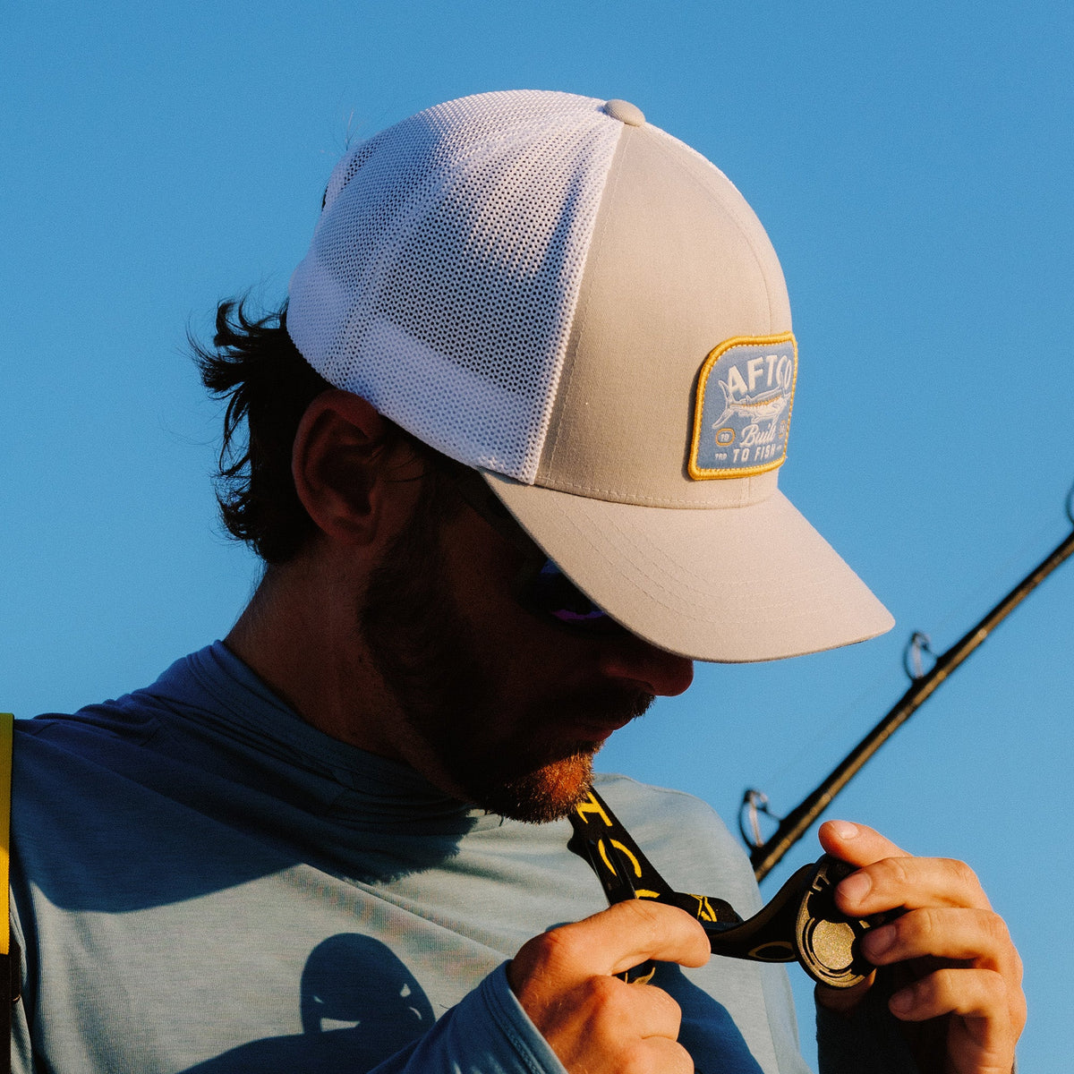 Mens AFTCO Trilogy Fishing Trucker Hat