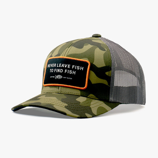 Mens AFTCO Never Leave Fish to Find Fish Trucker Hat