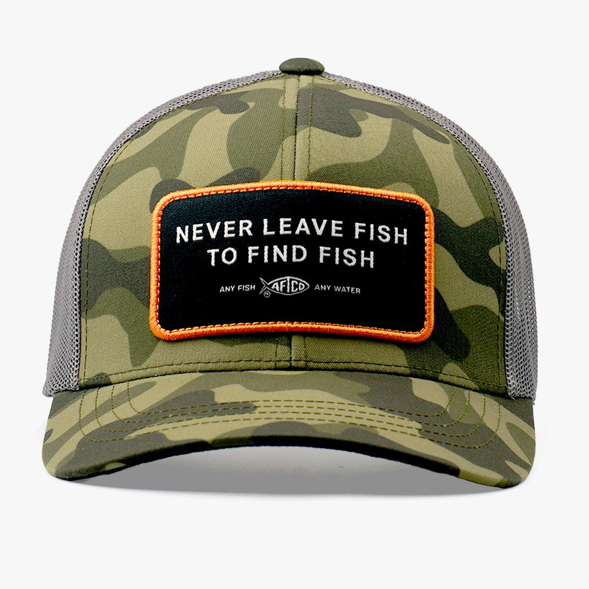 Mens AFTCO Never Leave Fish to Find Fish Trucker Hat