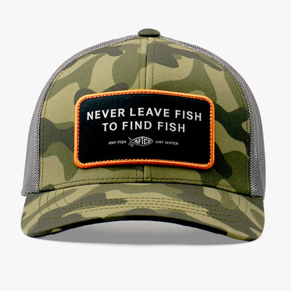 Mens AFTCO Never Leave Fish to Find Fish Trucker Hat