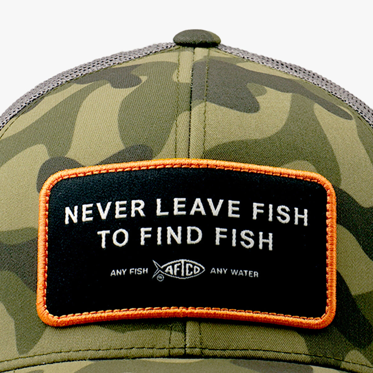 Mens AFTCO Never Leave Fish to Find Fish Trucker Hat